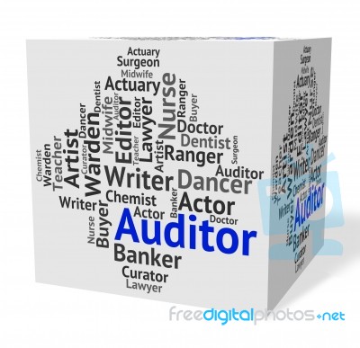 Auditor Job Indicating Actuary Occupations And Auditors Stock Image