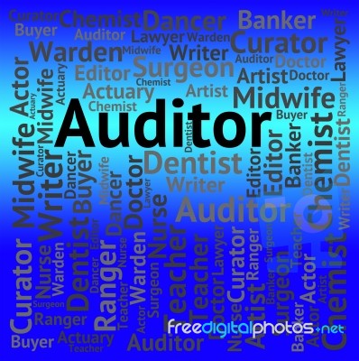 Auditor Job Shows Occupation Auditing And Jobs Stock Image