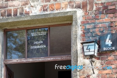 Auschwitz Concentration Camp In Oswiecim Poland Stock Photo