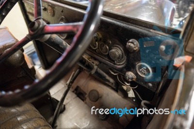 Austin Taxi 1935 In The Motor Museum At Bourton-on-the-water Stock Photo