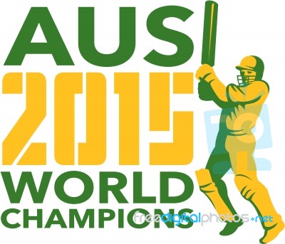 Australia Aus Cricket 2015 World Champions Stock Image