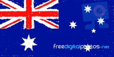 Australia Grunge Flag Stock Image