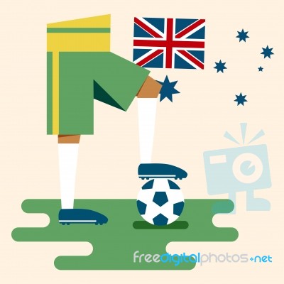 Australia National Soccer Kits Stock Image