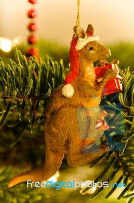 Australian Kangaroo Christmas Tree Decoration Stock Photo