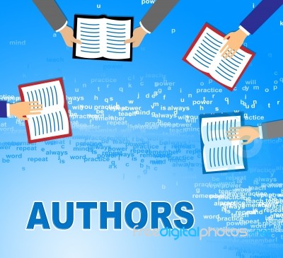 Authors Books Represents Creative Writing And Narration Stock Image