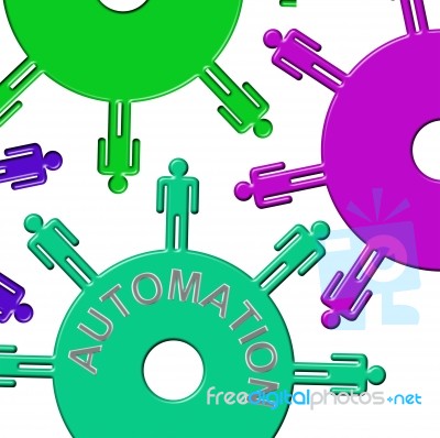 Automation Cogs Indicates Gear Wheel And Automate Stock Image