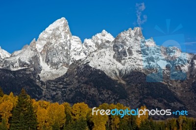 Autumn Colours In The Lee Of The Grand Tetons Stock Photo