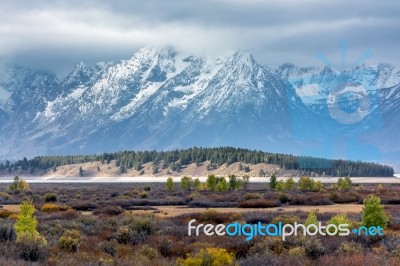 Autumn In The Grand Tetons Stock Photo