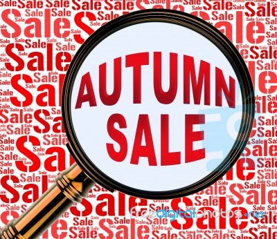 Autumn Sale Represents Commerce Sales 3d Rendering Stock Image
