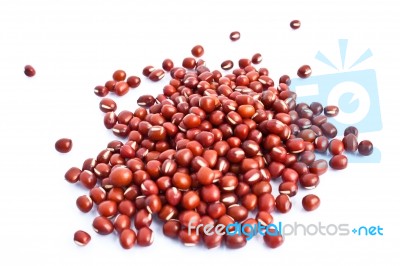 Azuki Beans Isolate On White Background Stock Photo