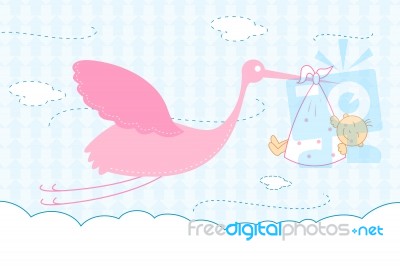 Baby Arrival Announcement Card Stock Image