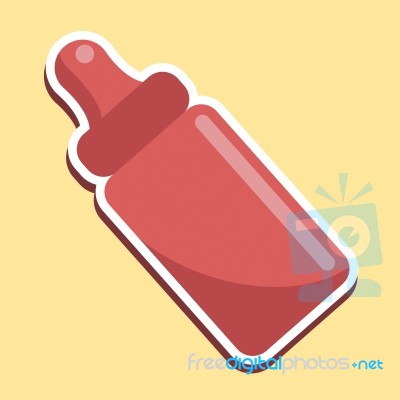 Baby Bottle Icon Shows Symbol Plastic And Milk Stock Image