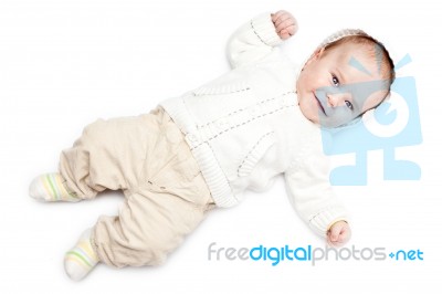 Baby Boy Dressed Stock Photo