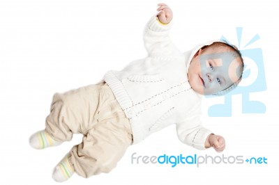 Baby Boy Dressed Stock Photo