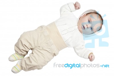 Baby Boy Dressed Stock Photo