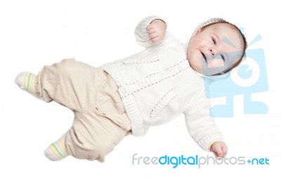 Baby Boy Dressed Stock Photo