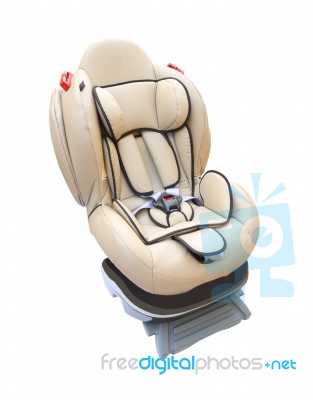 Baby Car Seat On White Background Stock Photo