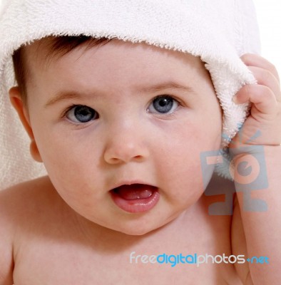 Baby Face Close Up Stock Photo