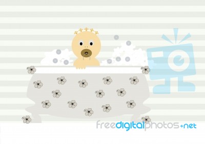 Baby In Bathtub Stock Image