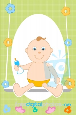 Baby In Swing Stock Image