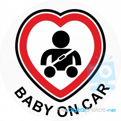Baby On Car Stock Image