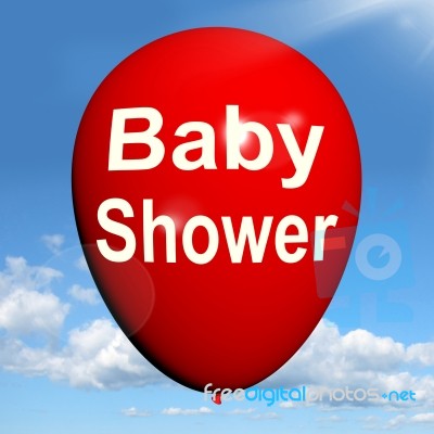 Baby Shower Balloon Shows Cheerful Festivities And Parties Stock Image