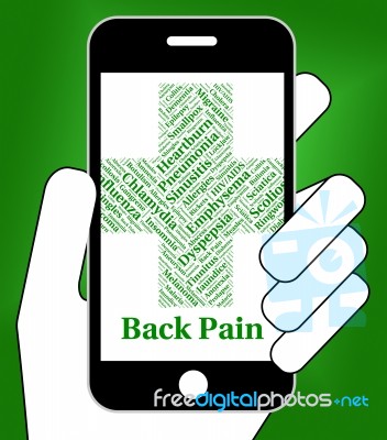 Back Pain Shows Ill Health And Ailment Stock Image
