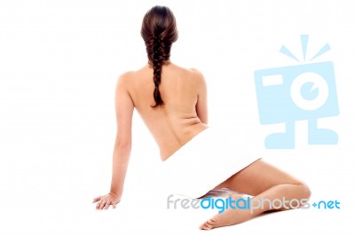 Back Pose Of An Erotic Naked Woman Stock Photo