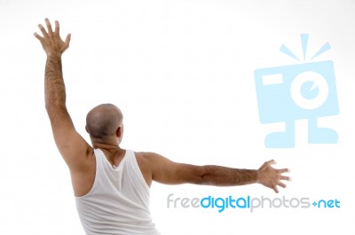 Back Pose Of Male Doing Exercise Stock Photo Back Pose Of Male Doing Exercise Stock Photo
