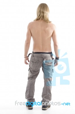 Back Pose Of Muscular Male Stock Photo Back Pose Of Muscular Male Stock Photo