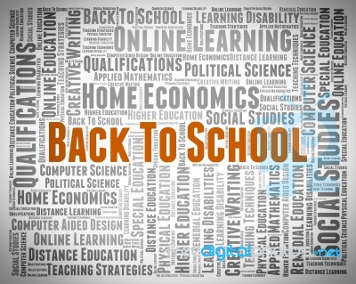 Back To School Means Returning Academy And Text Stock Image