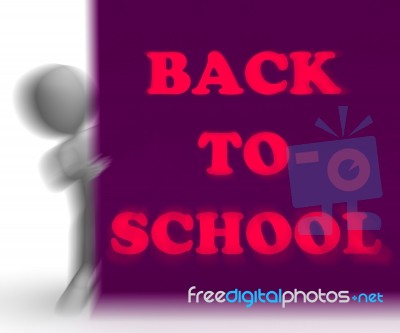 Back To School Placard Means Education And Classrooms Stock Image