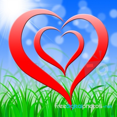 Background Heart Shows Valentines Day And Backdrop Stock Image