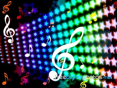 Background Notes Represents Bass Clef And Backdrop Stock Image