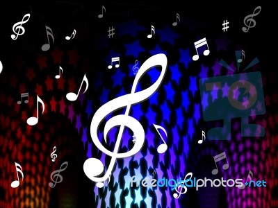 Background Notes Shows Music Sheet And Abstract Stock Image