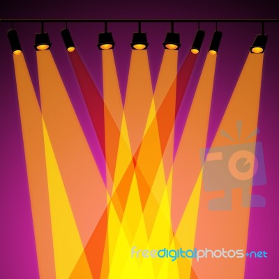Background Spotlight Represents Stage Lights And Abstract Stock Image