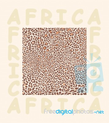 Background Texture Leopard And With Text Africa Stock Image