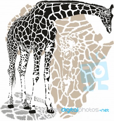Background With A Giraffe Motif Stock Image