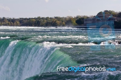 Background With A Powerful Niagara Waterfall Stock Photo