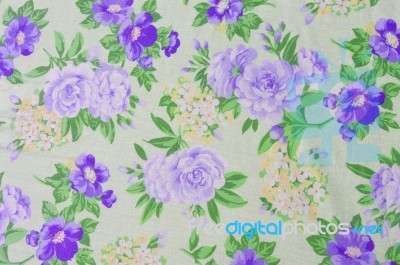 Background With Fabric Flowers Stock Photo