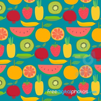 Background With Fruits Pattern Stock Image