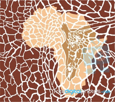 Background With Giraffes And Africa Stock Image