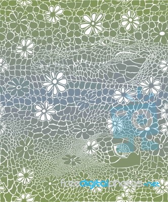Background With Green And Blue Crocodile Skin And Turtle Stock Image Background With Green And Blue Crocodile Skin And Turtle Stock Image