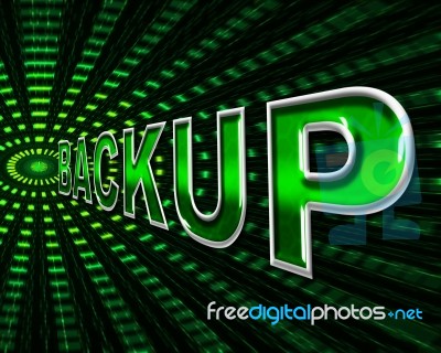 Backup Computer Means Data Transfer And Archive Stock Image