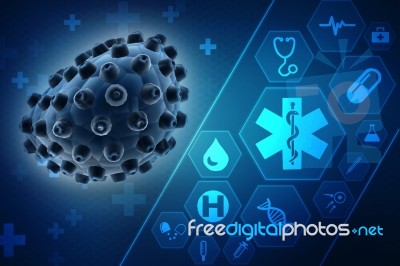 Bacteria, Virus, Cell 3d Rendering Stock Image