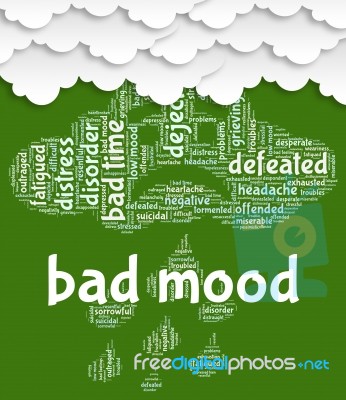 Bad Mood Represents Grief Stricken And Anger Stock Image