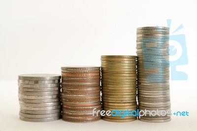 Baht Thai Coins Stock Photo