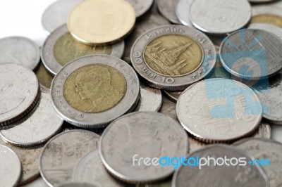 Baht Thai Coins Stock Photo