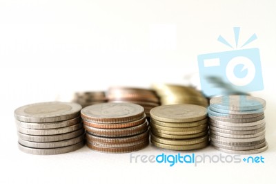 Baht Thai Coins Stock Photo