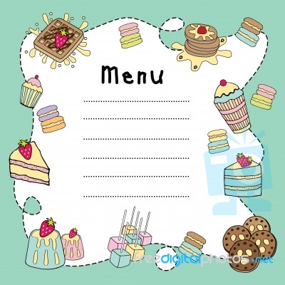 Bakery Doodle Menu Board Stock Image